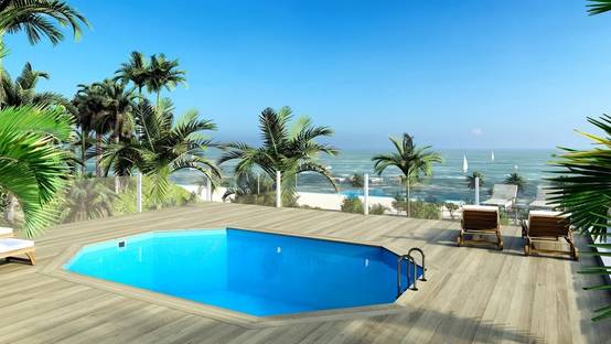 Altanka - Piscine de jardin en bois - 6,53x4,41 x H.1,42 m - avec filtration et coffre de filtration - BAS552OSP+SZA6 - Imagen 2