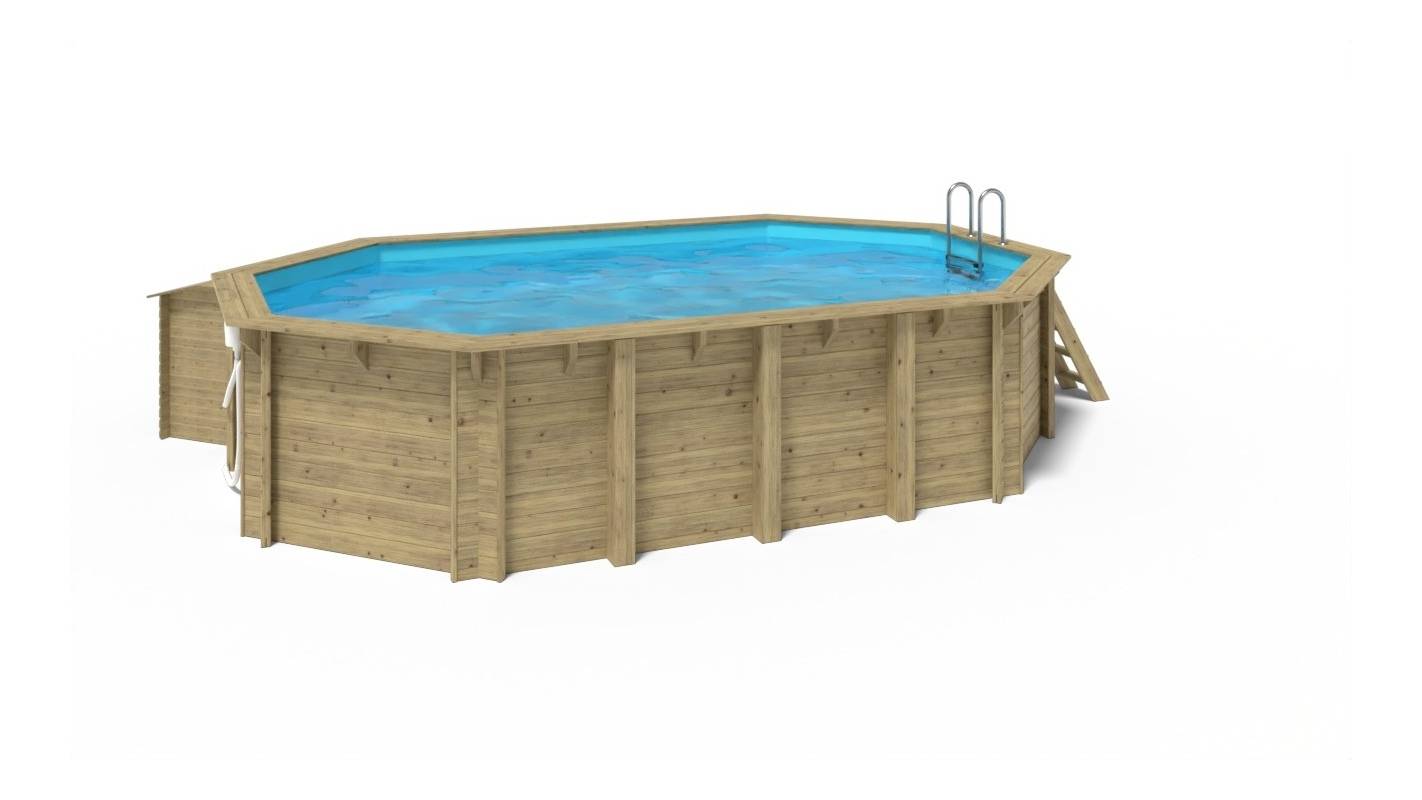 Altanka - Piscine de jardin en bois - 6,53x4,41 x H.1,42 m - avec filtration et coffre de filtration - BAS552OSP+SZA6 - Imagen 3