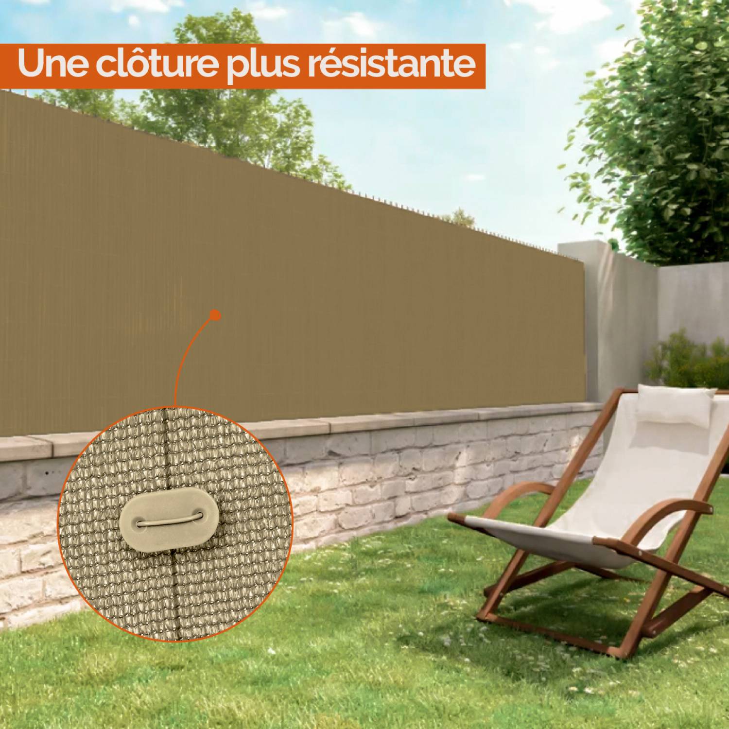 Linxor - Kit de fixation pour brise vue, canisse anti-UV - Beige - Linxor - Imagen 4