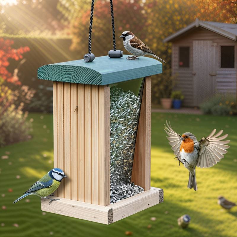 Mangeoire oiseaux extérieur à suspendre pour oiseaux sauvages pour jardin balcon Distributeur de graines 329 - Image 2