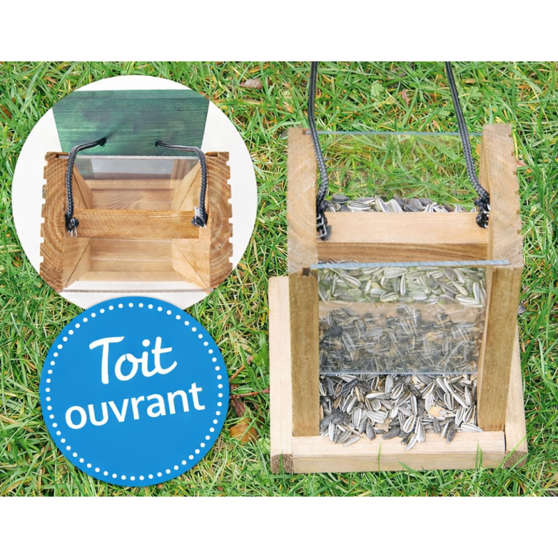 Mangeoire oiseaux extérieur à suspendre pour oiseaux sauvages pour jardin balcon Distributeur de graines 329 - Image 5