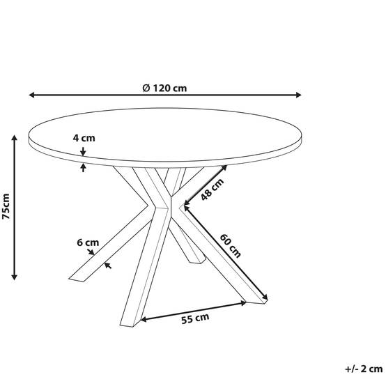 Table ronde, 4 Personnes Verre en céramique Gris MALETTO - Beliani - Image 2