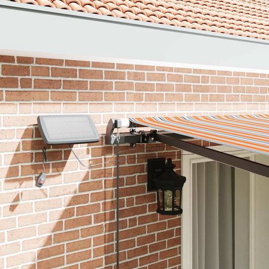 Auvent de Terrasse avec Éclairage LED Tissu Rétractable Manuel pour Jardin Multicolore 400x300 cm – ComfortXL Outdoor Living - Image 4
