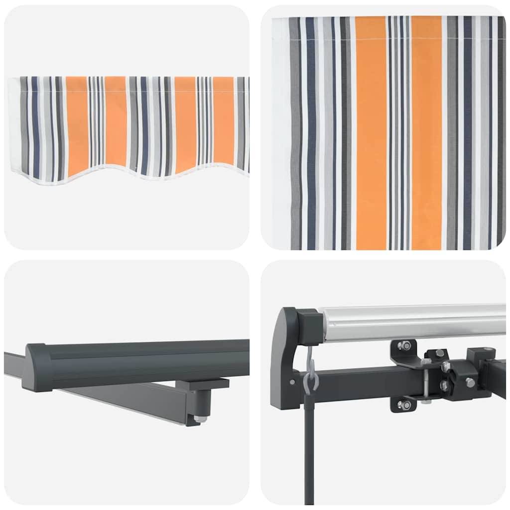 Auvent de Terrasse avec Éclairage LED Tissu Rétractable Manuel pour Jardin Multicolore 400x300 cm – ComfortXL Outdoor Living - Image 8