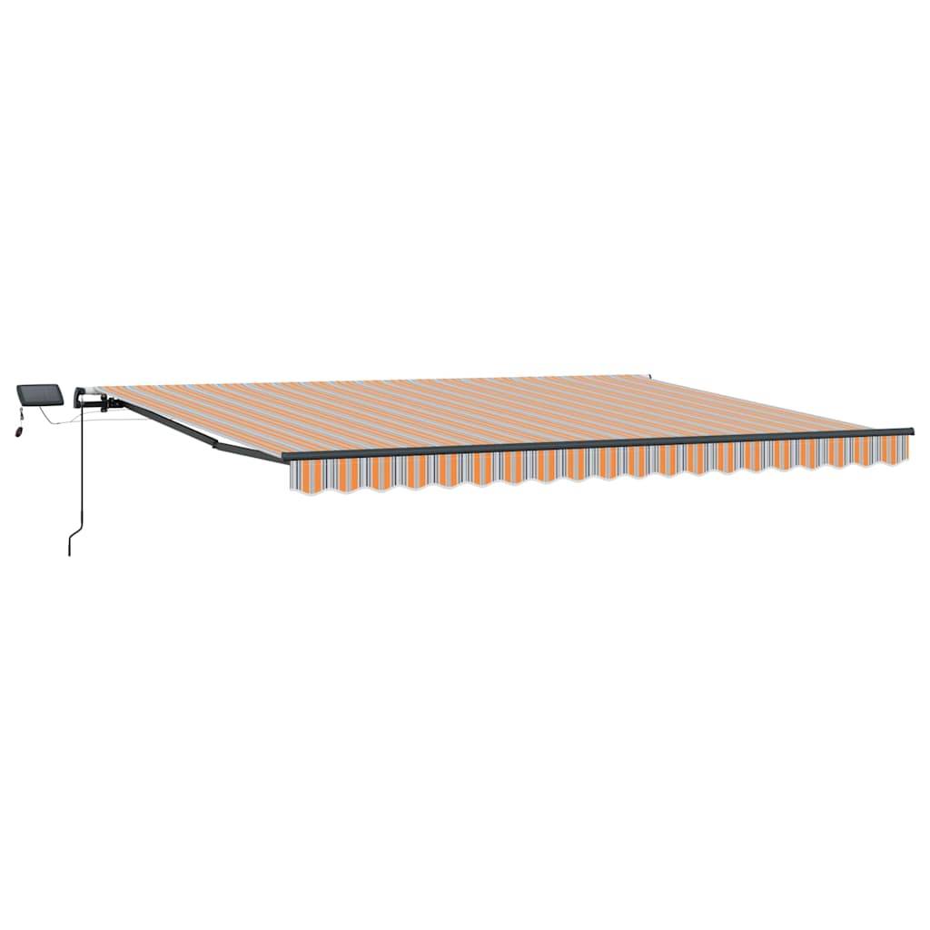 Auvent de Terrasse avec Éclairage LED Tissu Rétractable Manuel pour Jardin Multicolore 400x300 cm – ComfortXL Outdoor Living - Image 2