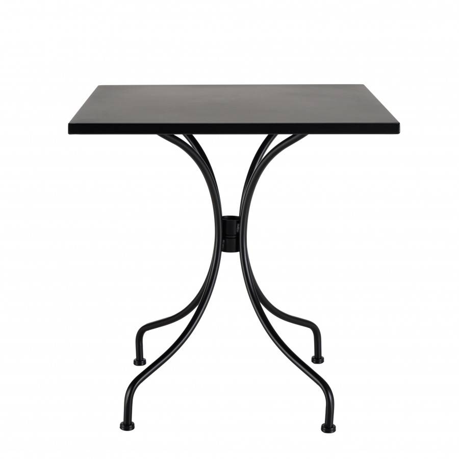 Macabane - MALO - SALON DE JARDIN 2 PERS. - 1 Table carrée 70x70cm et 2 fauteuils beiges et noirs en rotin synthétique - Imagen 5