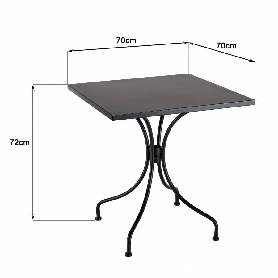 Macabane - MALO - SALON DE JARDIN 2 PERS. - 1 Table carrée 70x70cm et 2 fauteuils beiges et noirs en rotin synthétique - Imagen 6