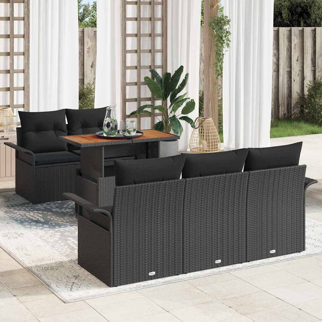 ComfortXL - Salon de jardin modulable 6 pcs Poly rotin avec rangement pour 5 amis Noir – ComfortXL Outdoor Living - Image 1