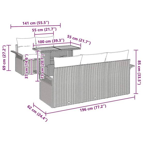 ComfortXL - Salon de jardin modulable 6 pcs Poly rotin avec rangement pour 5 amis Noir – ComfortXL Outdoor Living - Image 5
