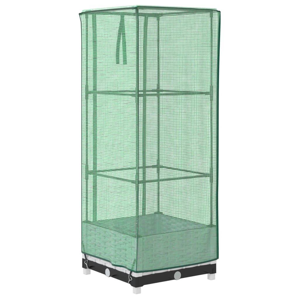 ComfortXL - Carré potager surélevé avec serre aspect rotin pour balcon terrasse Blanc 40x40cm – ComfortXL Outdoor Living - Image 6
