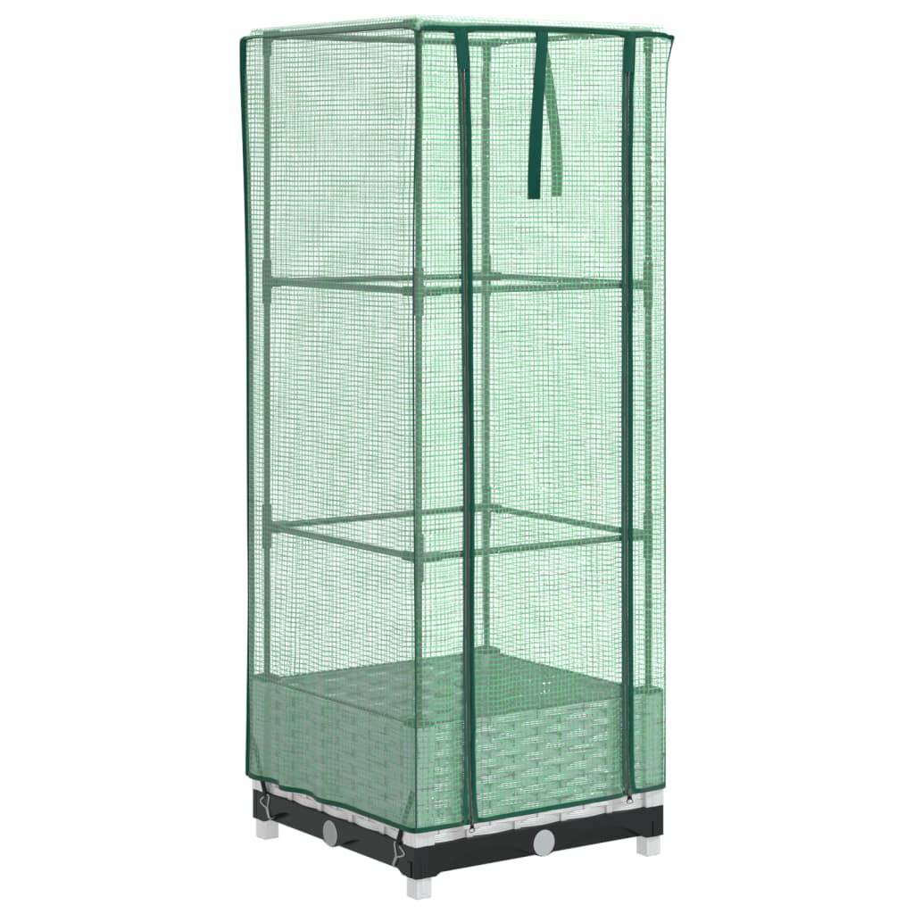 ComfortXL - Carré potager surélevé avec serre aspect rotin pour balcon terrasse Blanc 40x40cm – ComfortXL Outdoor Living - Image 2