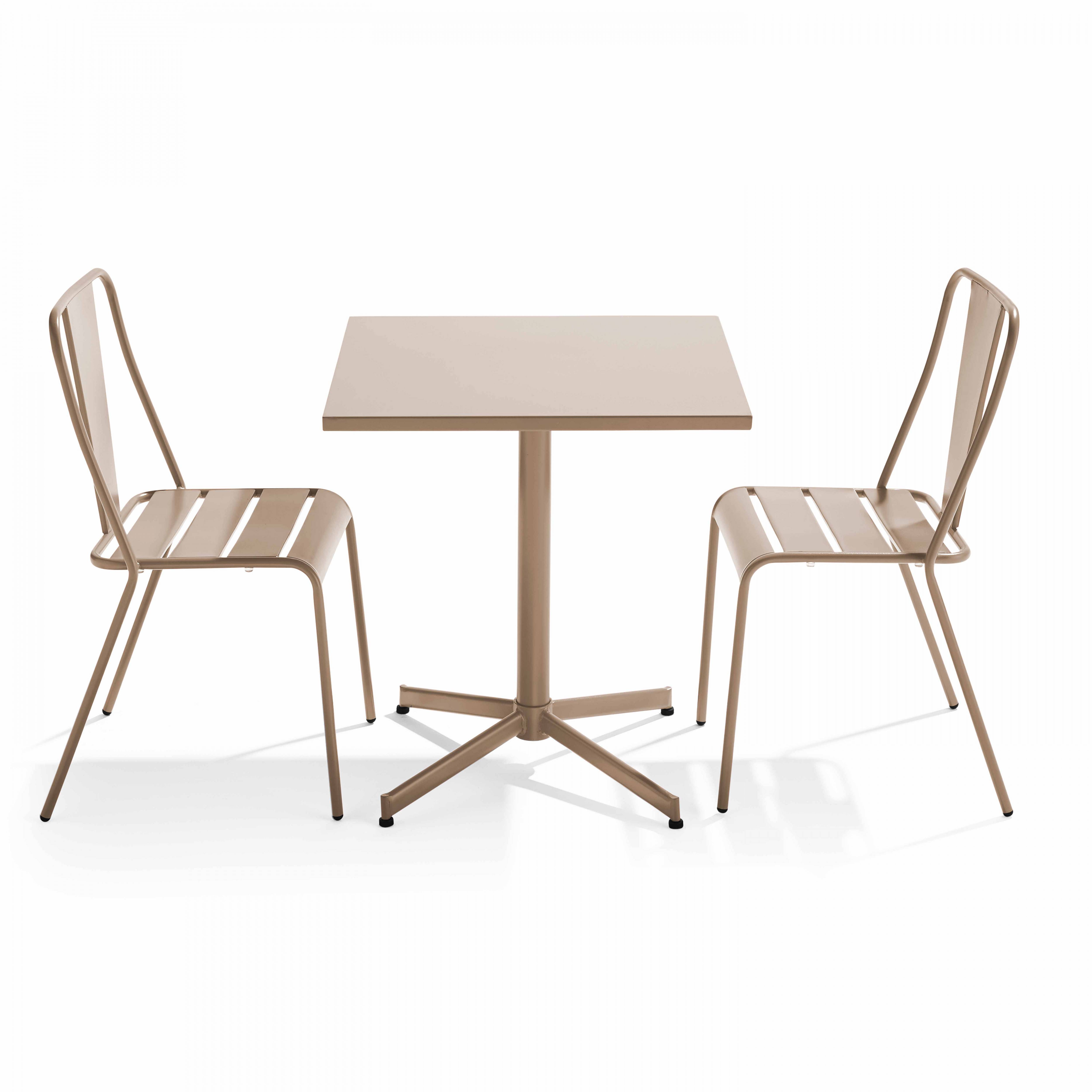 Oviala - Ensemble table inclinable de jardin et 2 chaises taupe Palavas - Oviala - Imagen 1