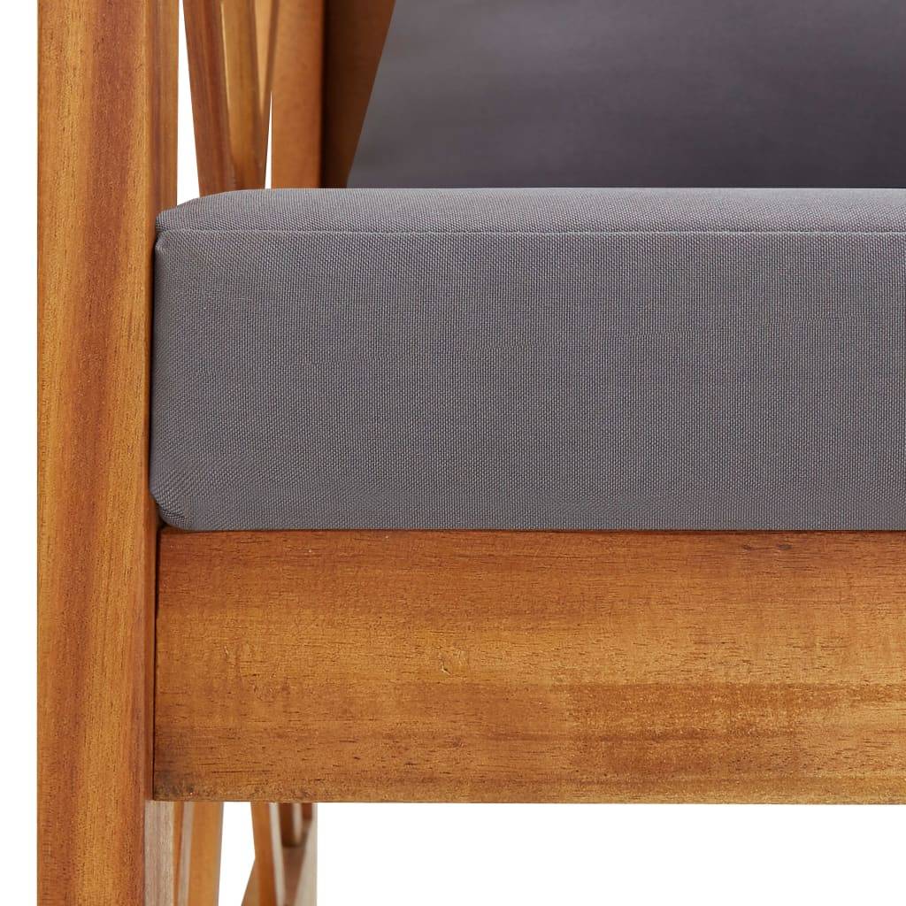 Helloshop26 - Salon de jardin meuble d'extérieur ensemble de mobilier 3 pièces avec coussins bois d'acacia solide - Imagen 7
