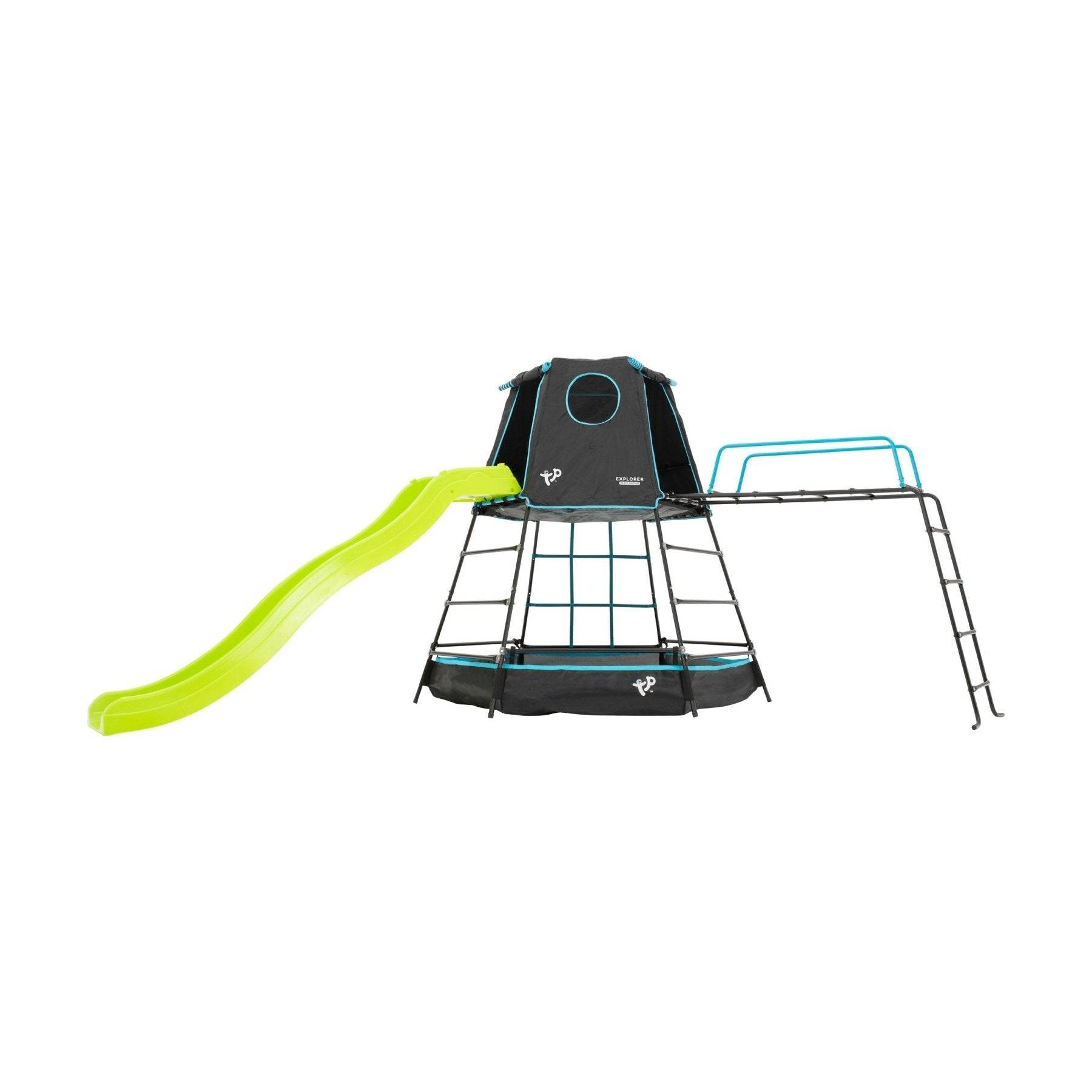 Aire de jeux métal  EXPLORER TOUR noir - tapis explorer - pont de singe - toboggan - piscine à balles h201 cm - Image 2