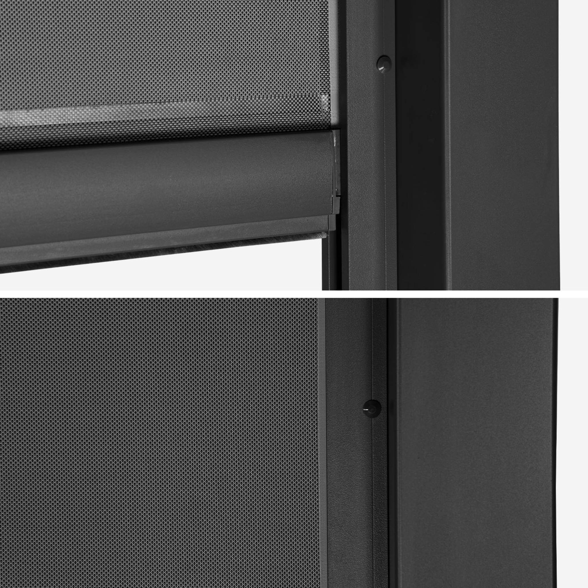 sweeek - Pergola bioclimatique aluminium adossée 3x3m noir + 1 store 3m Palace | sweeek - Image 5