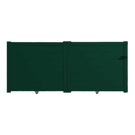 Portail Packit - Portail alu coulissant plein en kit dim. L.3000 (entre piliers) X H.1500 mm Vert (RAL 6005)