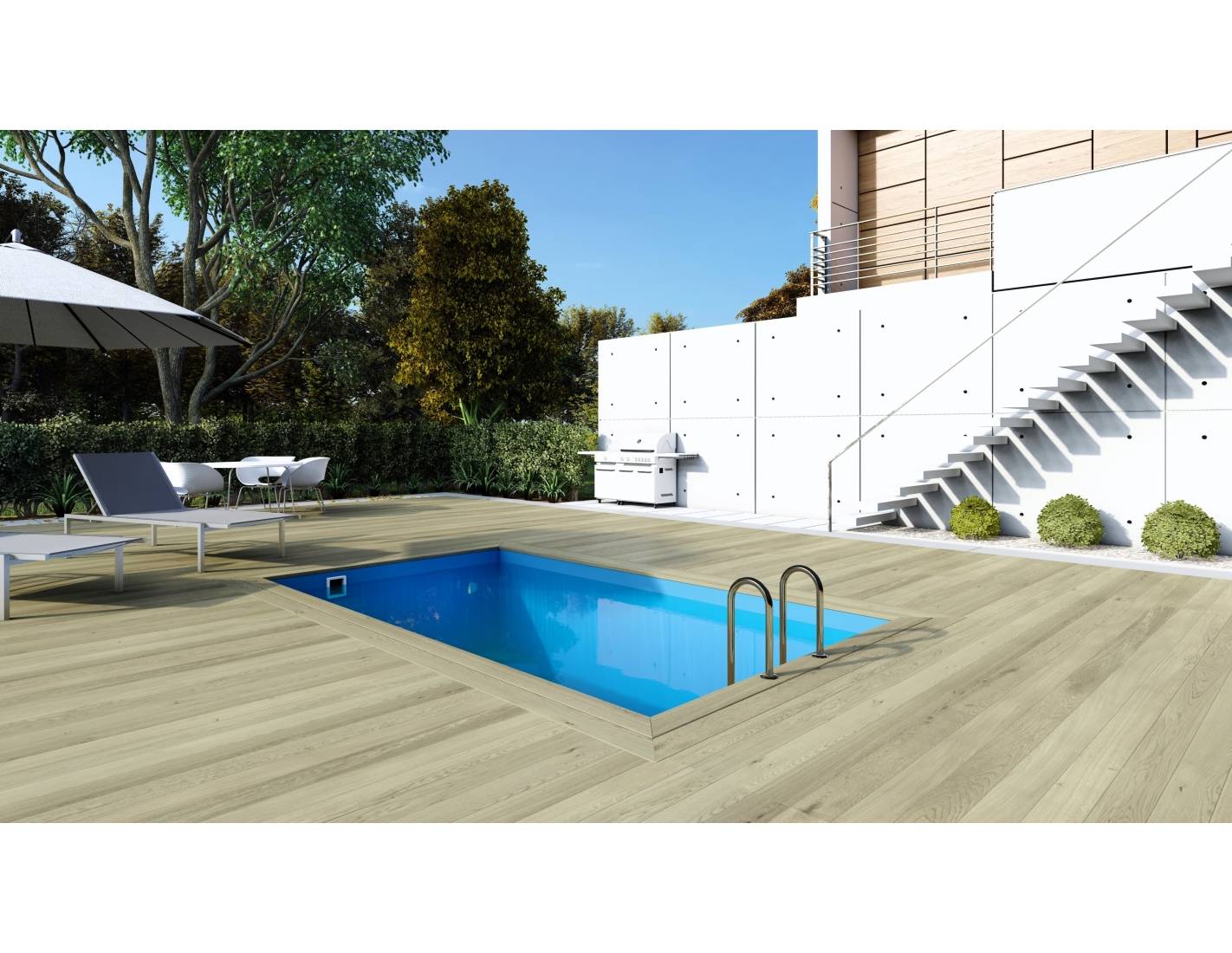 Altanka - Piscine en bois Aqua 4.65x2.85 - H.1.24 m fixations à sceller - BAS7306OSPI+SZA - Imagen 2