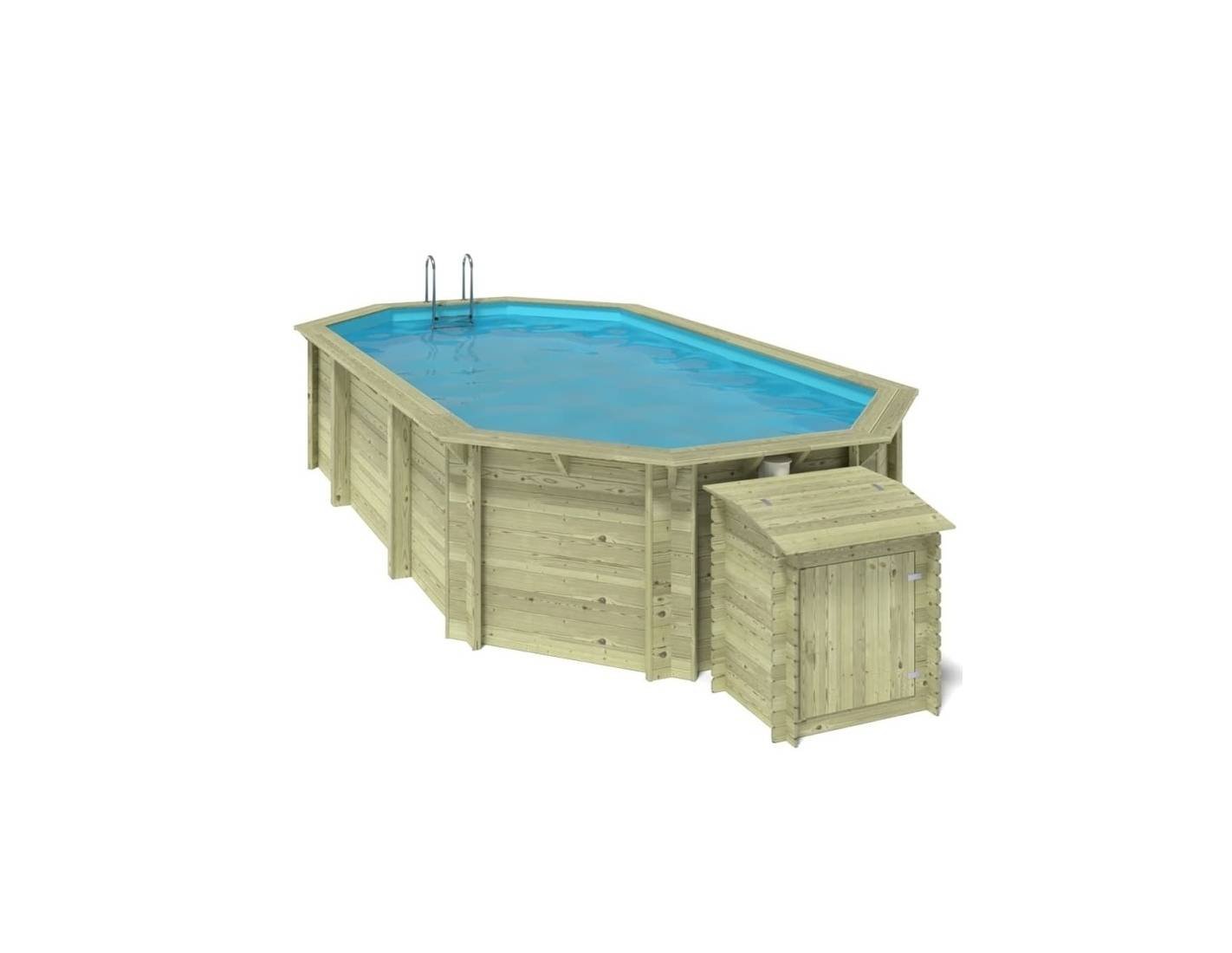 Altanka - Piscine en bois Aqua 4.65x2.85 - H.1.24 m fixations à sceller - BAS7306OSPI+SZA - Imagen 3
