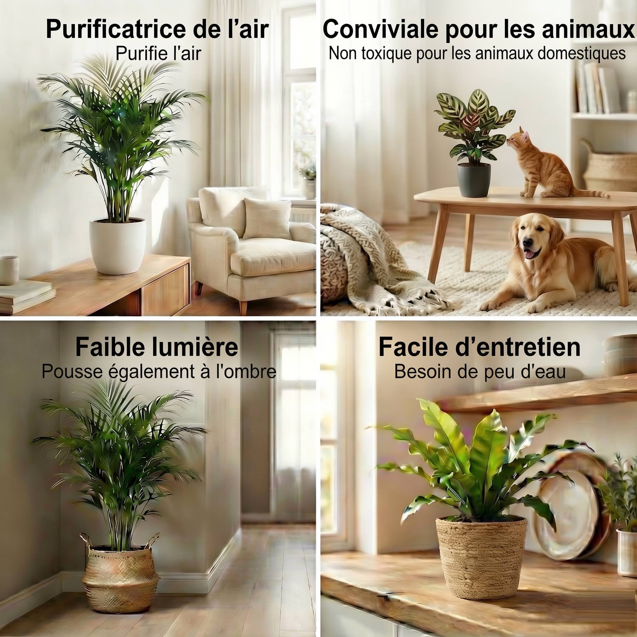 0 - Plantes Purificatrices 6 pièces - Pot Blanc en Plastique - Ø12 cm - Image 5