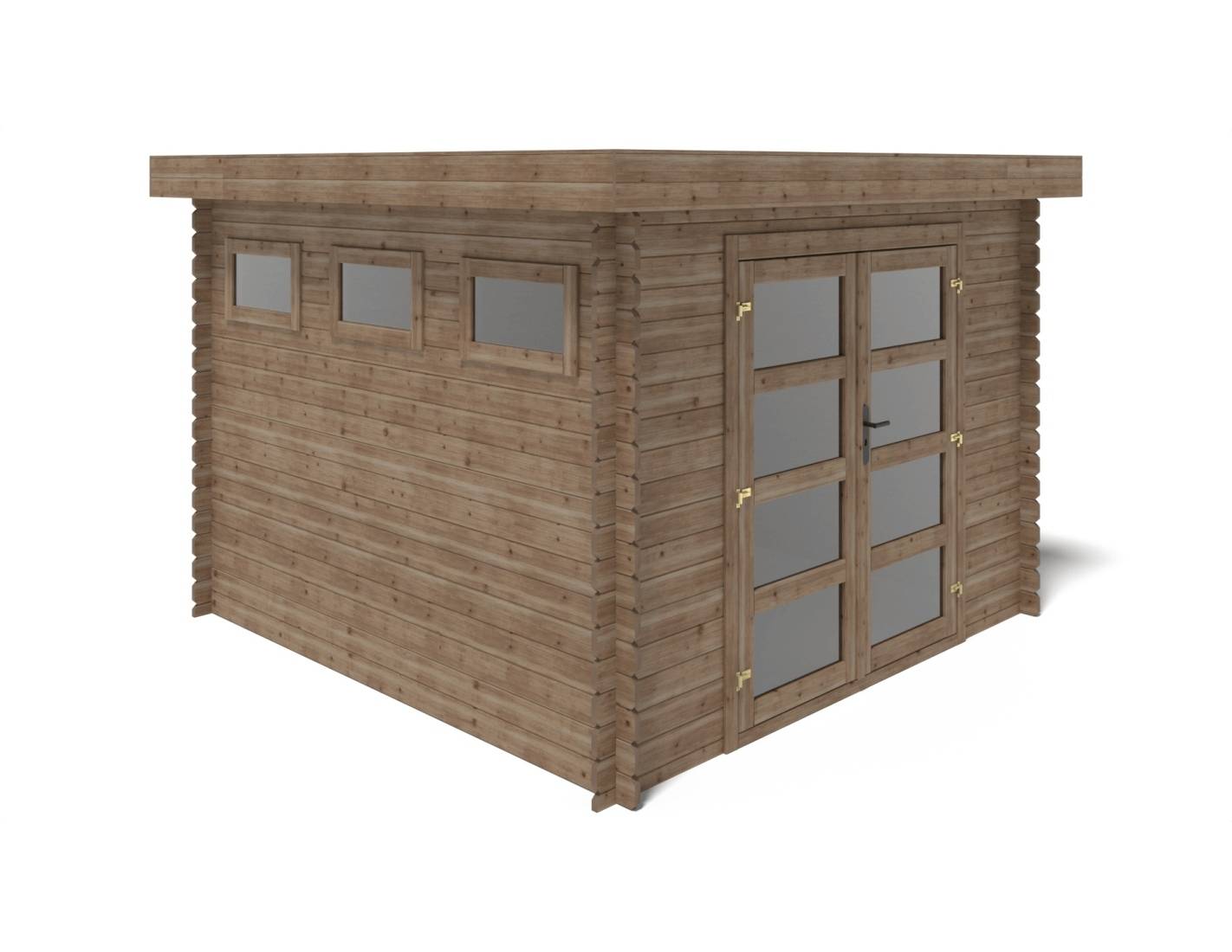 Altanka - Abri de jardin en bois - 9m2 - 3x3m - Traité - Ep. 28mm - Couleur: marron - DOM629 - ALTANKA - Imagen 4