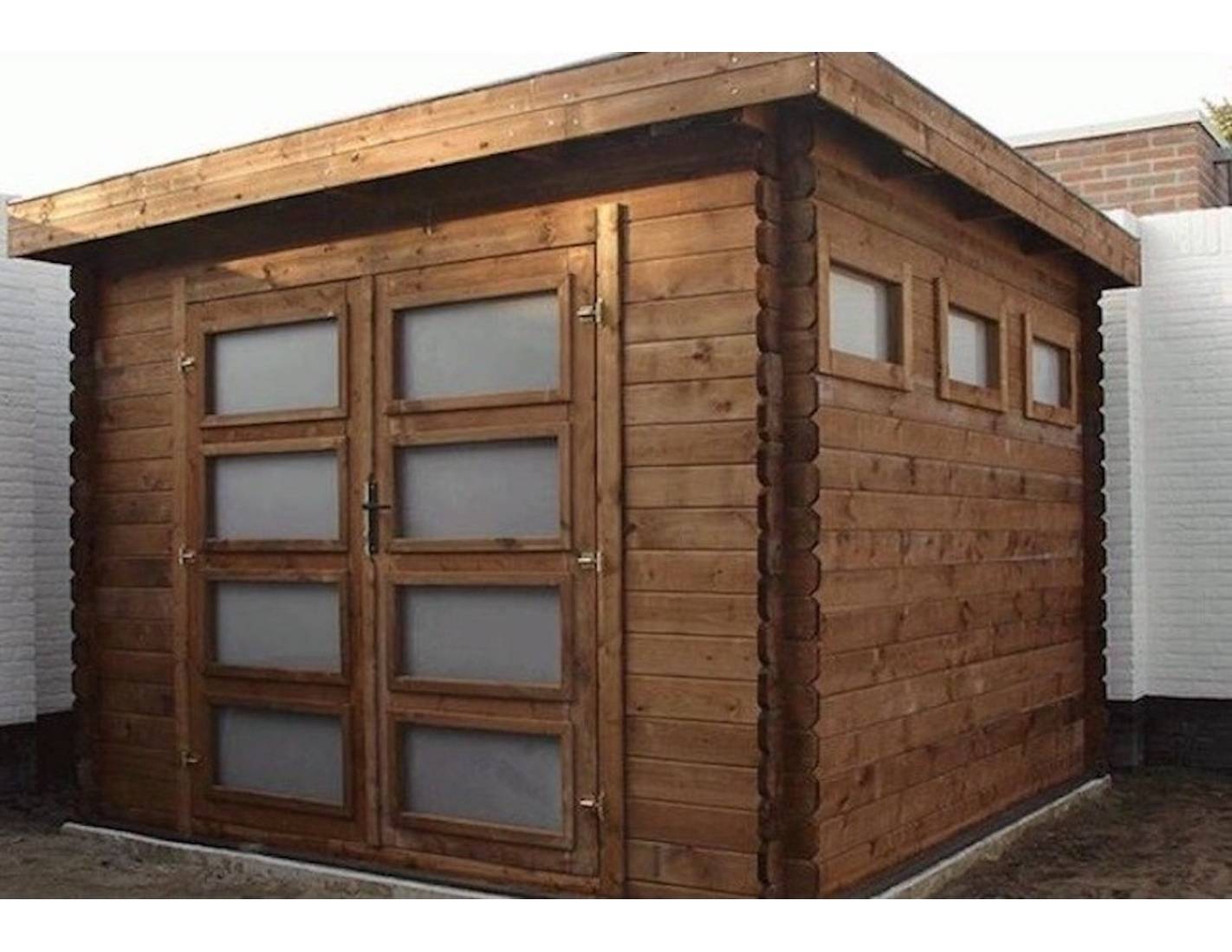 Altanka - Abri de jardin en bois - 9m2 - 3x3m - Traité - Ep. 28mm - Couleur: marron - DOM629 - ALTANKA - Imagen 5