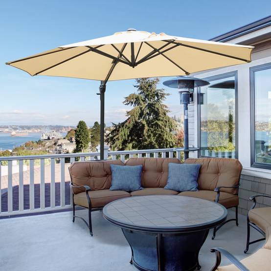 Parasol déporté Polyester Beige 295x295x250 cm - Image 3