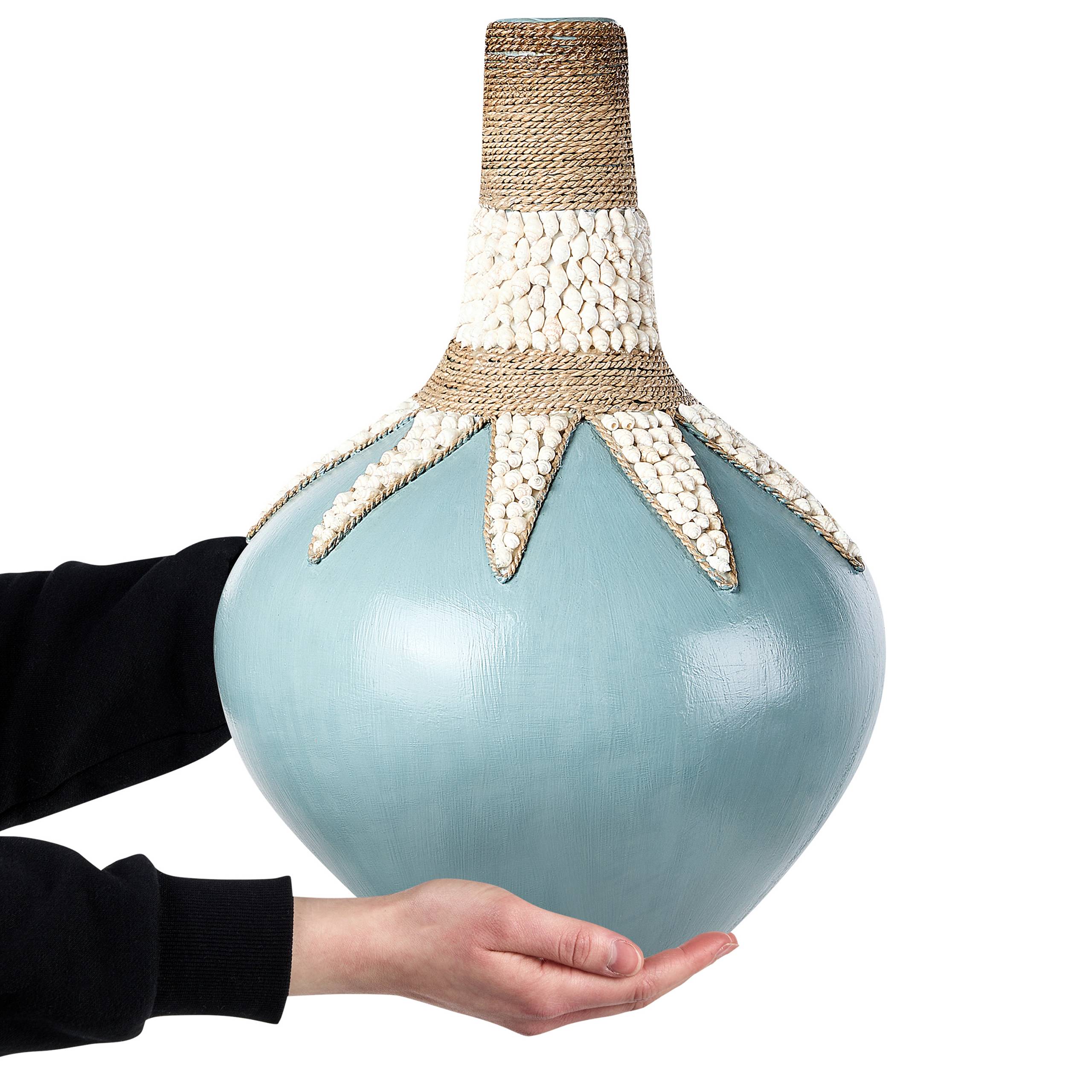 Beliani - Vase décoratif Terre cuite Bleu SILAU - 33x33x43- Beliani - Image 4
