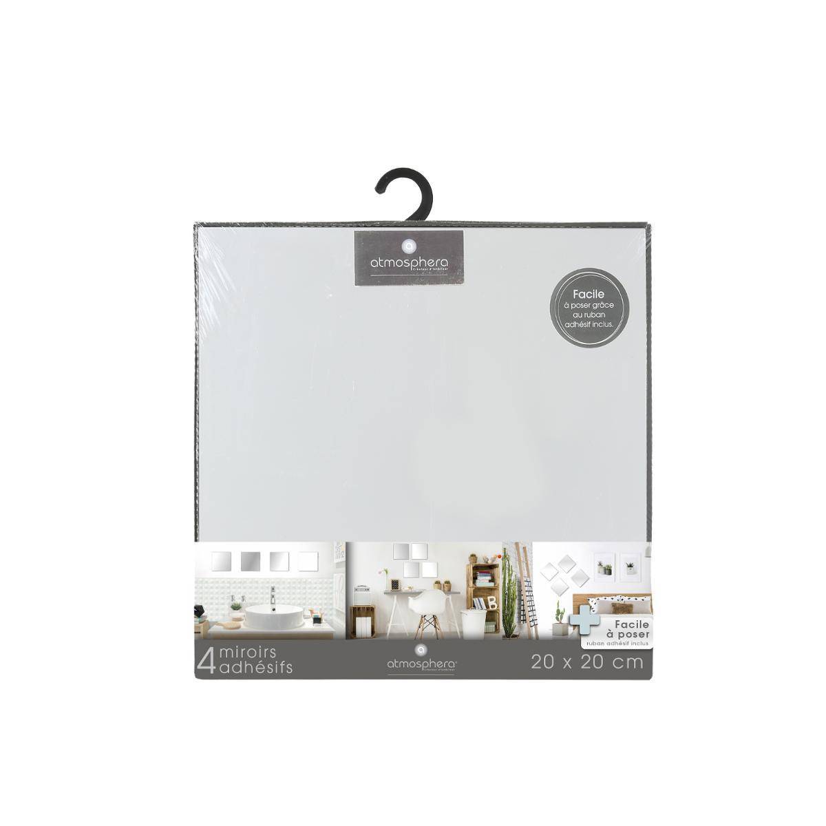 Atmosphera - Lot de 4 miroirs carrés adhésifs 20X20 - 5five - Imagen 2
