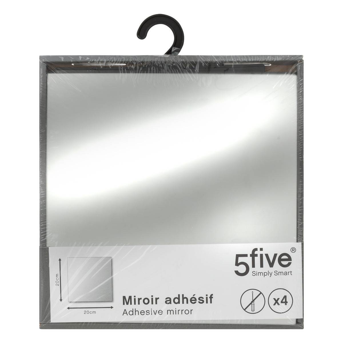 Atmosphera - Lot de 4 miroirs carrés adhésifs 20X20 - 5five - Imagen 3