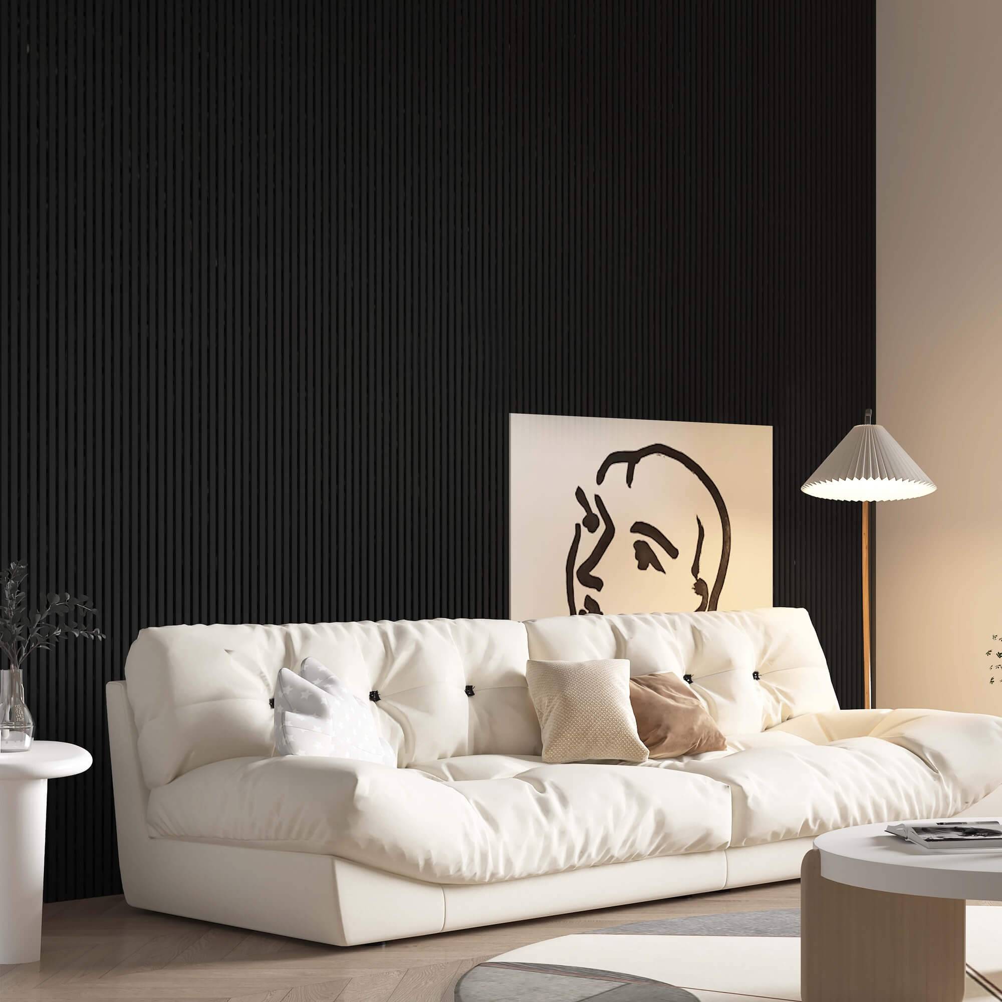 Home Deluxe - HOME DELUXE Panneau acoustique SONIC Deep Black - 240 x 40 cm I Panneau acoustique Panneaux acoustiques Panneaux acoustiques Revêtement mural Panneau - Image 3