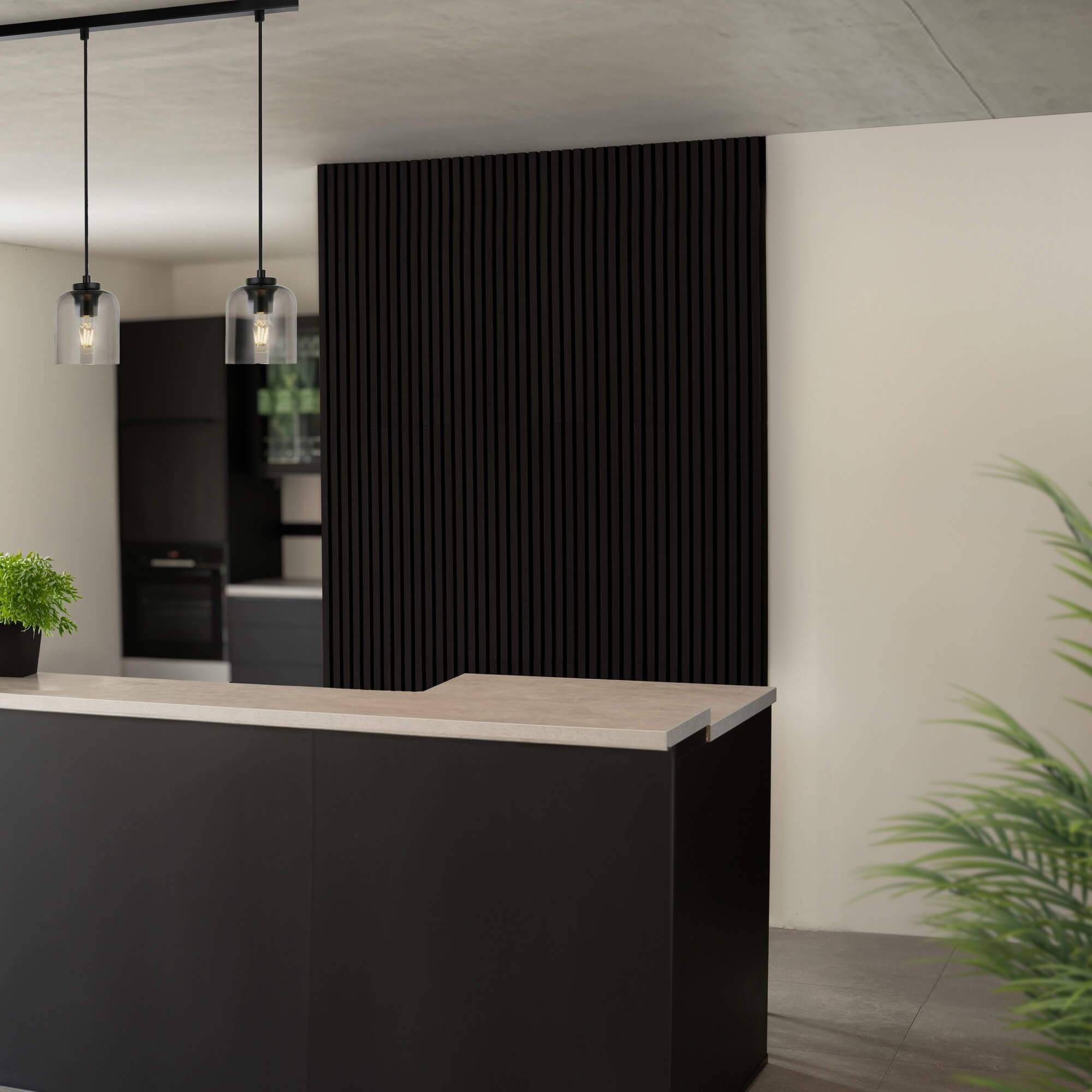 Home Deluxe - HOME DELUXE Panneau acoustique SONIC Deep Black - 240 x 40 cm I Panneau acoustique Panneaux acoustiques Panneaux acoustiques Revêtement mural Panneau - Image 1