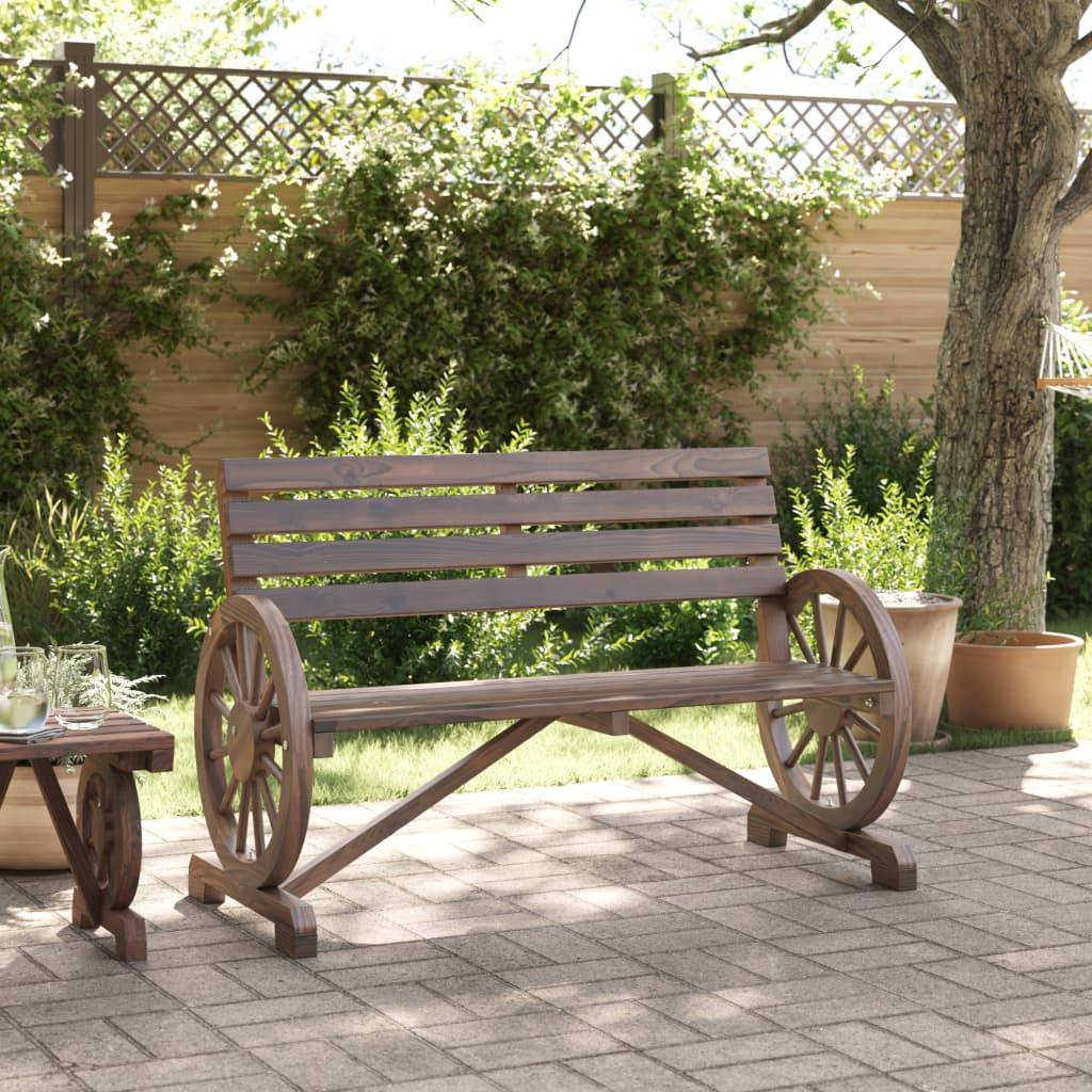 Banc de jardin | Banquette De Jardin | Banc Extérieur 2 places bois de sapin massif Maison Chic - Image 3