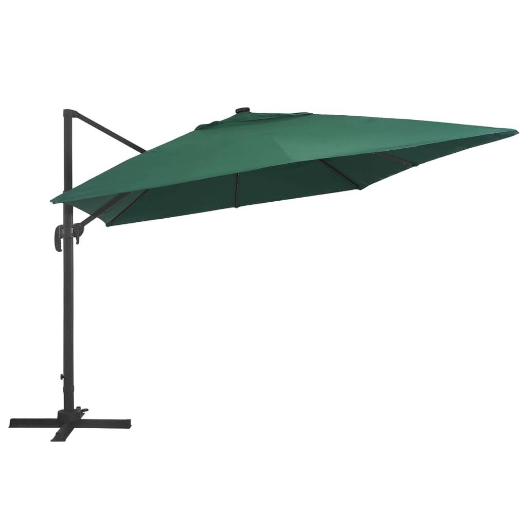 Helloshop26 - Parasol déporté avec lumières led aluminium 400 x 300 cm vert - Imagen 1