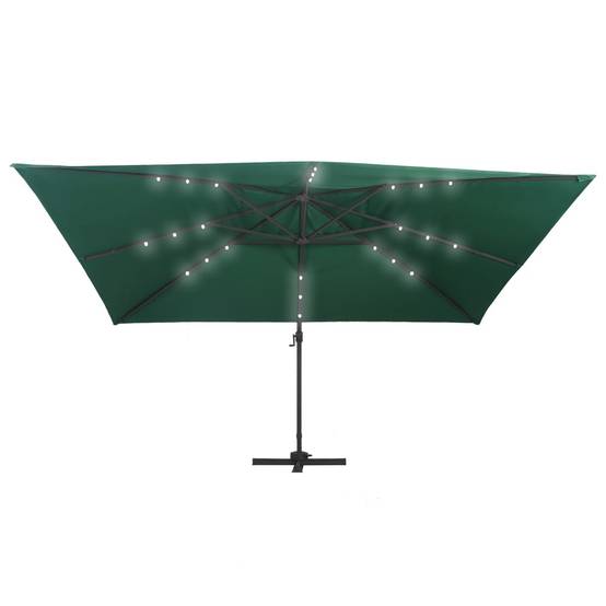 Helloshop26 - Parasol déporté avec lumières led aluminium 400 x 300 cm vert - Imagen 4
