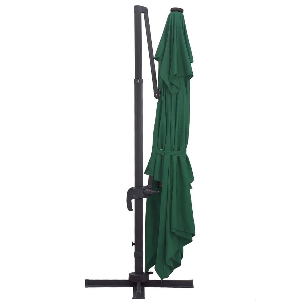 Helloshop26 - Parasol déporté avec lumières led aluminium 400 x 300 cm vert - Imagen 5