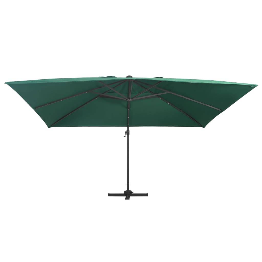 Helloshop26 - Parasol déporté avec lumières led aluminium 400 x 300 cm vert - Imagen 3