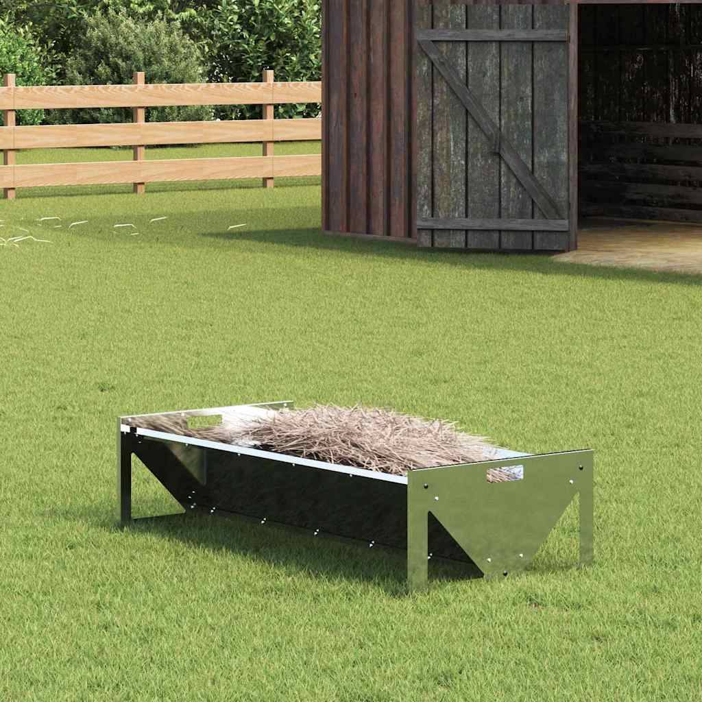 Mangeoire Auge Galvanisée 10kg Résistante Intempéries Argent - ComfortXL Outdoor Living - Image 1