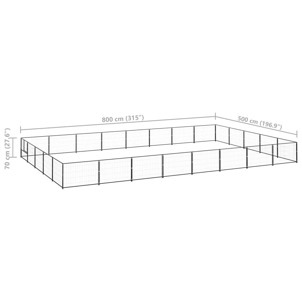 Vidaxl - Chenil Noir 40 m² Acier vidaXL 3082160 - Imagen 3