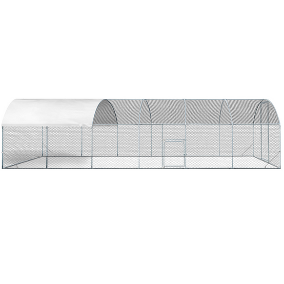 Enclos poulailler dôme 22,5 m² parc grillagé 3x7,5 M avec porte latérale - Image 3