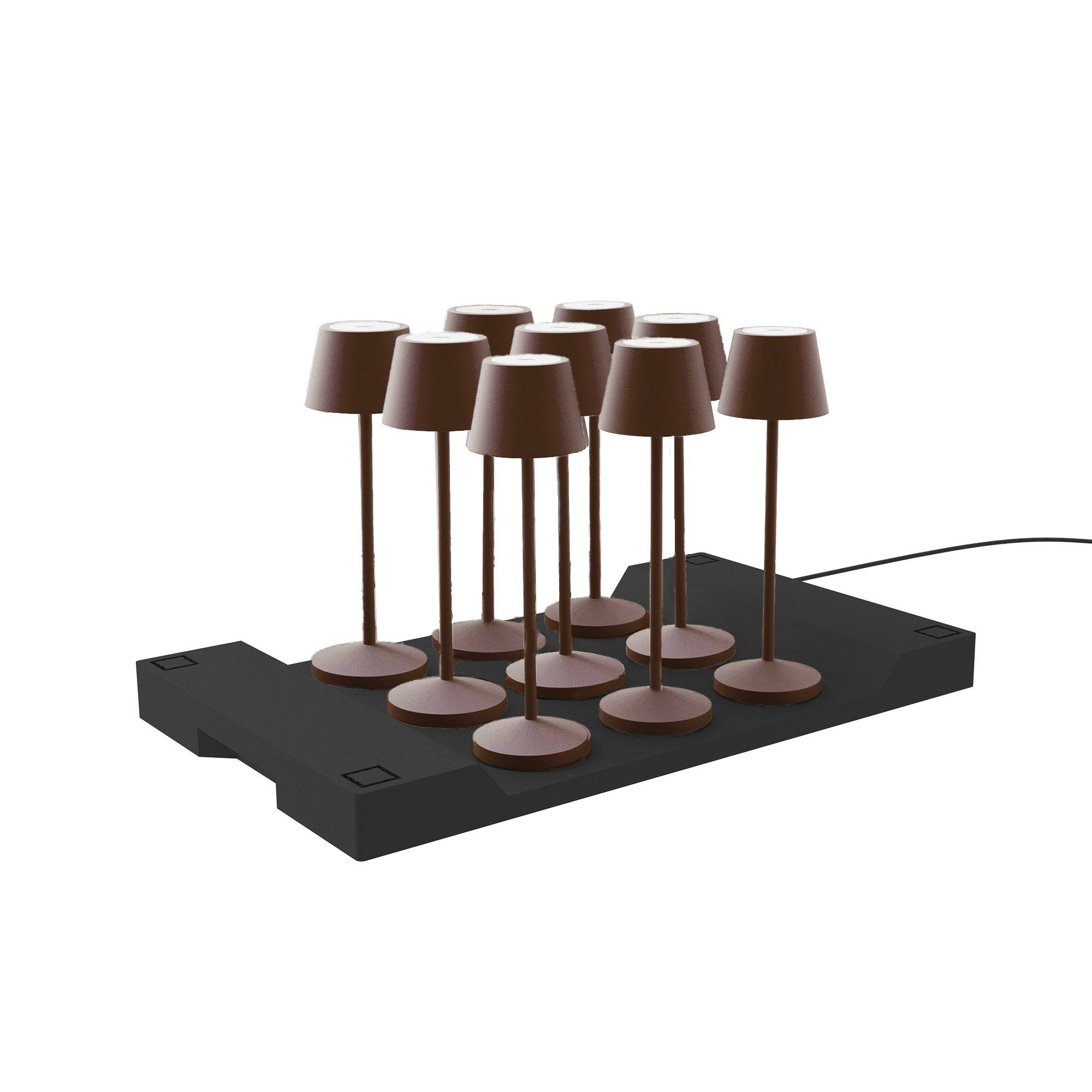 Lumisky - 9 Lampes de table EMILY Rouille + base de chargement - Imagen 1