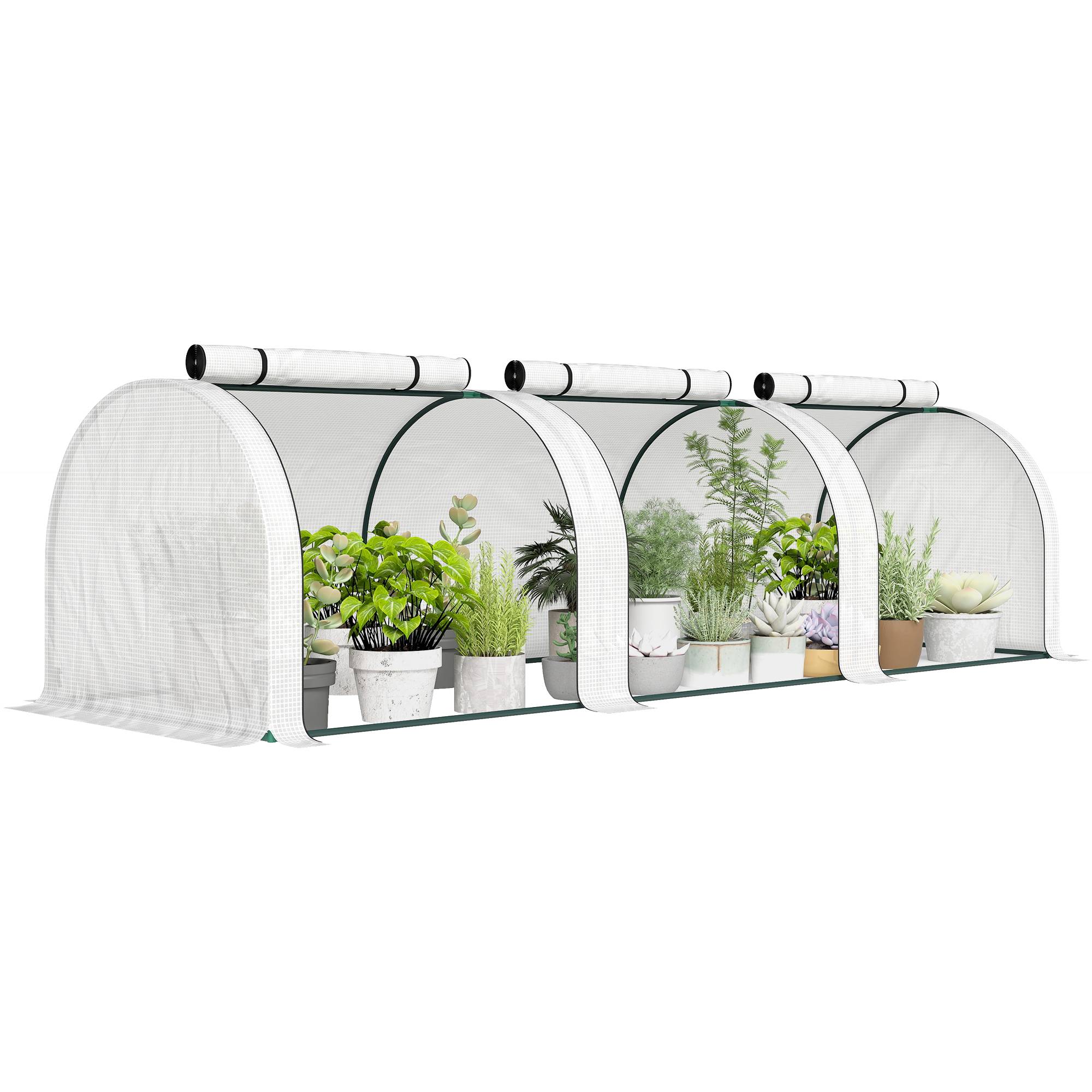 ComfortXL - Serre tunnel acier PE pour tomates jardin protection froid 295x100x80cm blanc - ComfortXL Outdoor Living