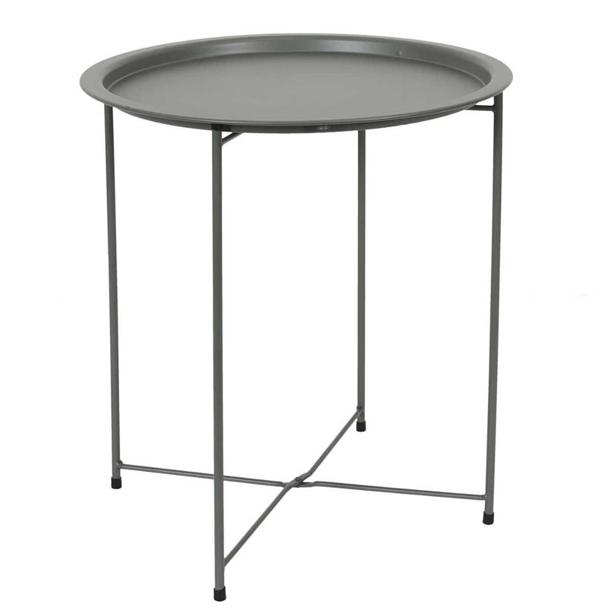 Table d'appoint en métal vert olive avec plateau amovible - SELENA - Image 1