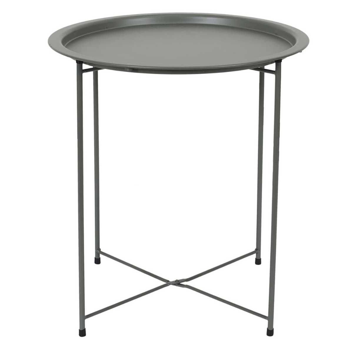 Table d'appoint en métal vert olive avec plateau amovible - SELENA - Image 3