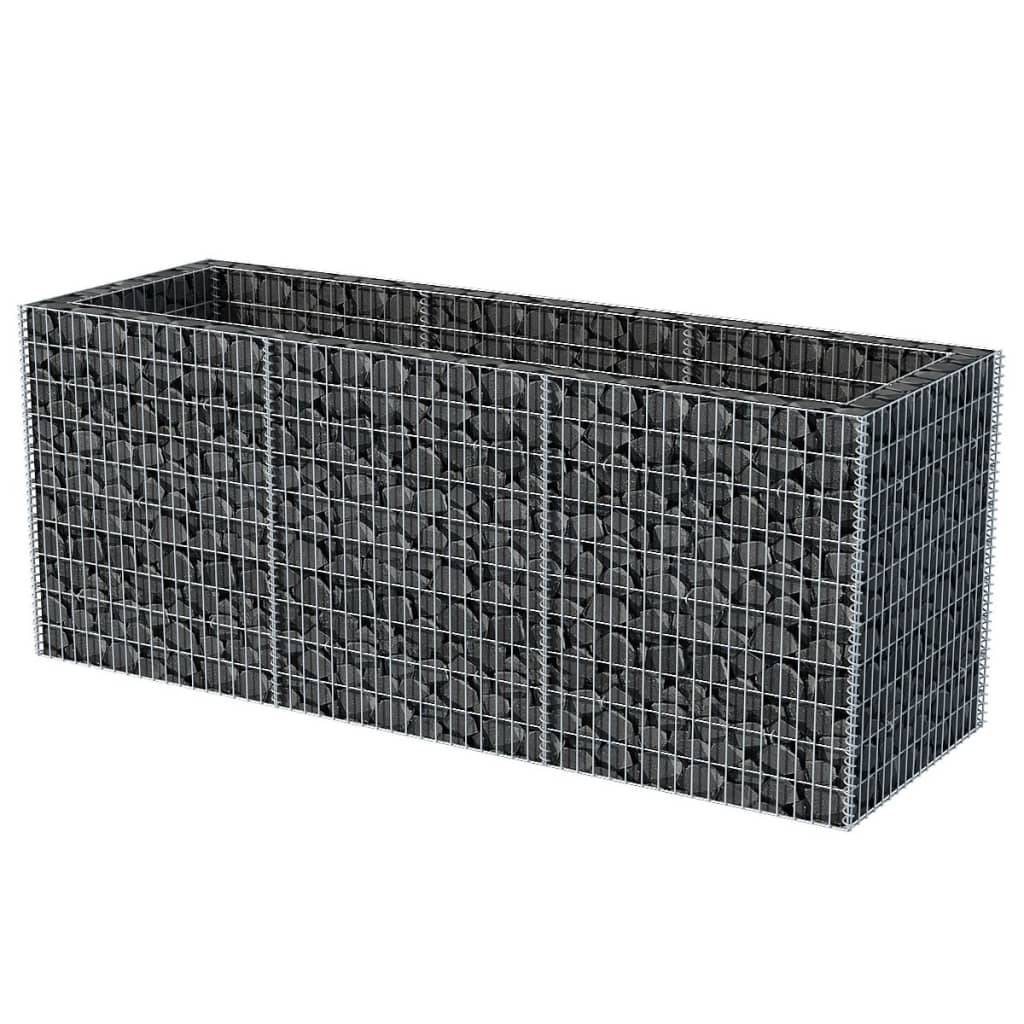 Helloshop26 - Jardinière lit surélevé plantes fleurs jardin à gabion acier 270 x 90 x 100 cm - Imagen 2