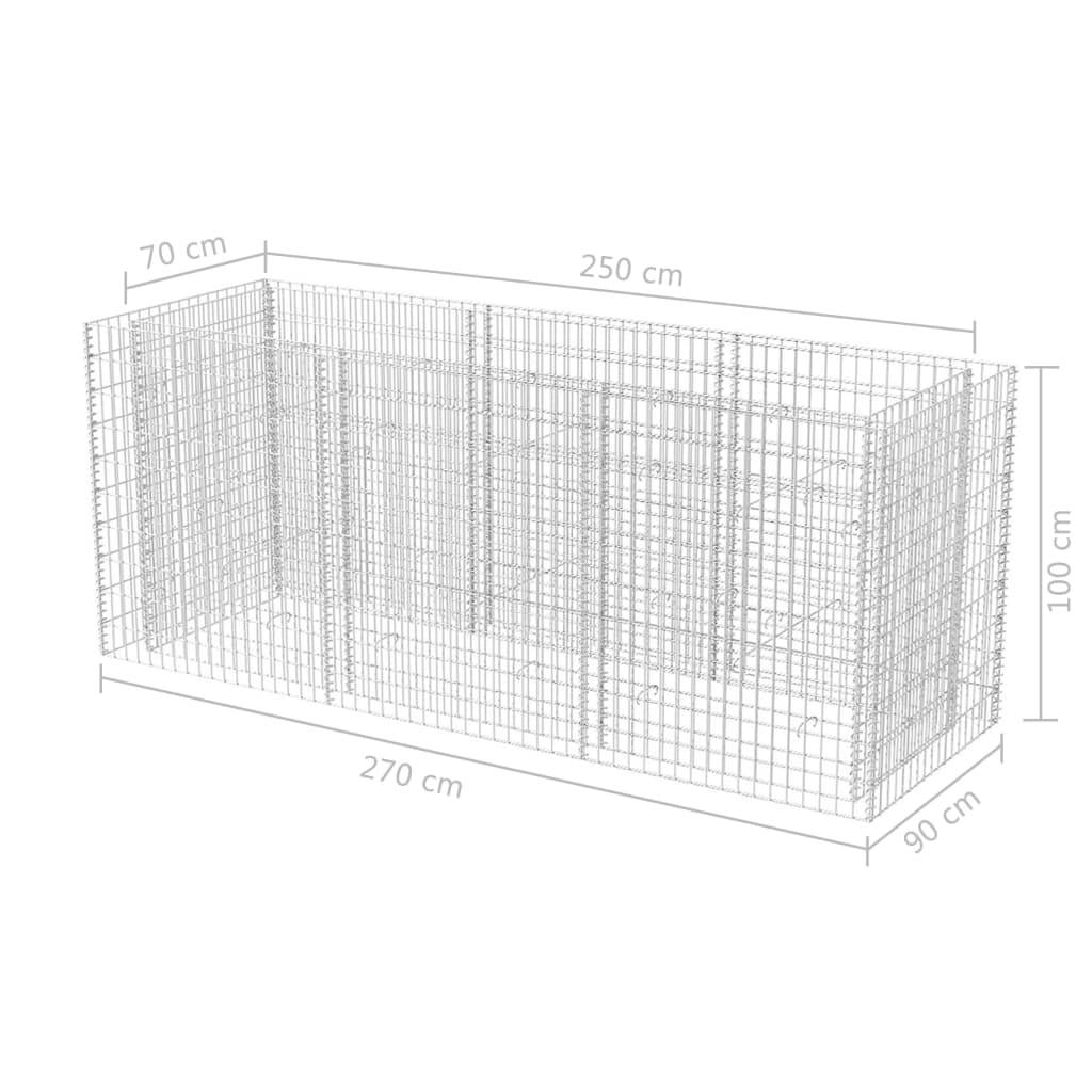 Helloshop26 - Jardinière lit surélevé plantes fleurs jardin à gabion acier 270 x 90 x 100 cm - Imagen 5