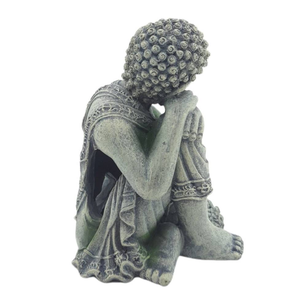 Statue bouddha assis ø 10 cm, hauteur 12 cm, décoration aquarium - Image 5
