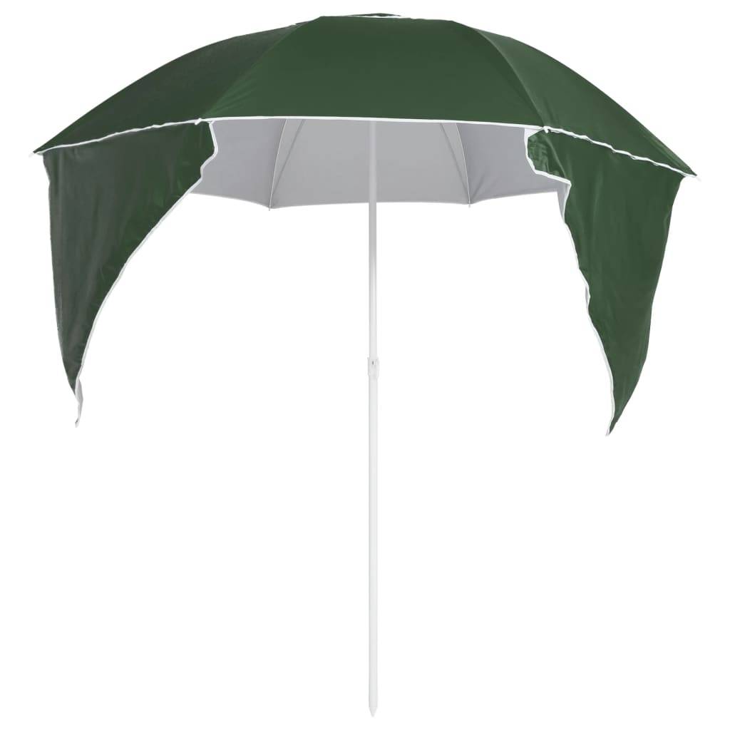 Helloshop26 - Parasol de plage avec parois latérales 215 cm vert - Imagen 4