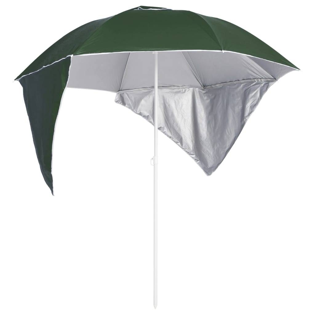 Helloshop26 - Parasol de plage avec parois latérales 215 cm vert - Imagen 1