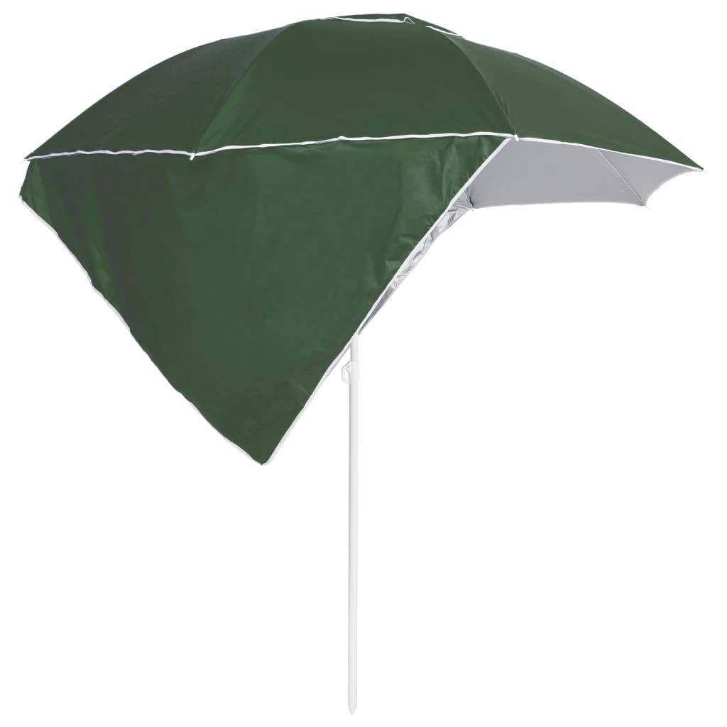 Helloshop26 - Parasol de plage avec parois latérales 215 cm vert - Imagen 3