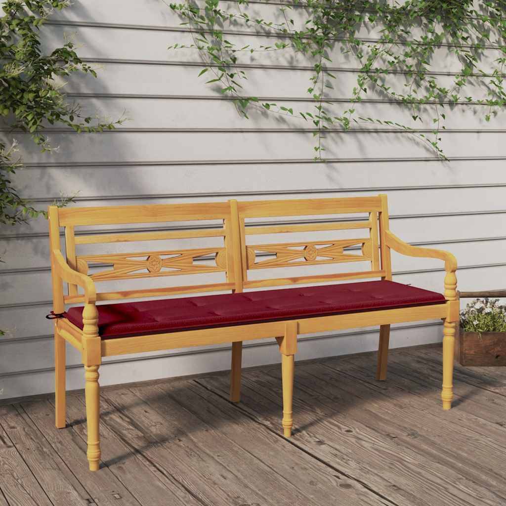 PANGIVO - Banc de jardin bois teck rouge bordeaux 150 x 51.5 x 84 cm - PANGIVO